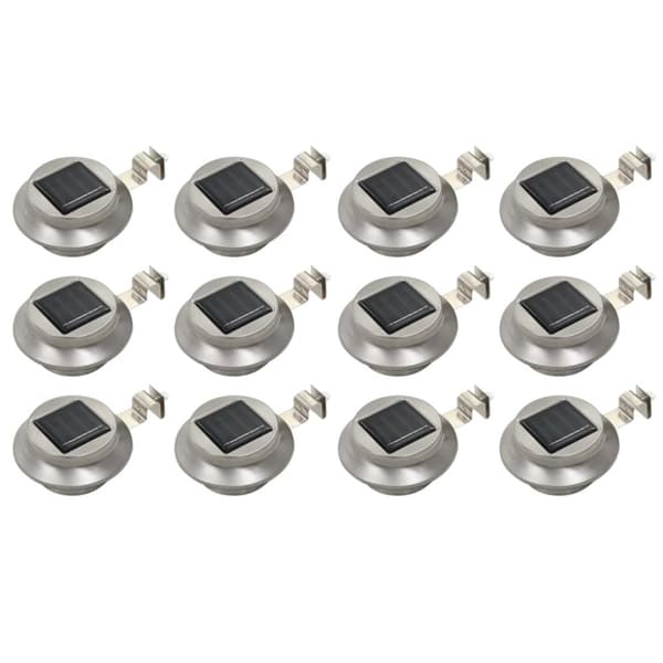 Solcellslampor 12 st LED runda 12 cm vit