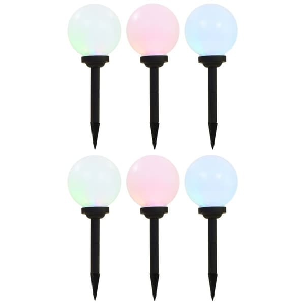 Solcellslampor med LED 6 st sfäriska 20 cm RGB