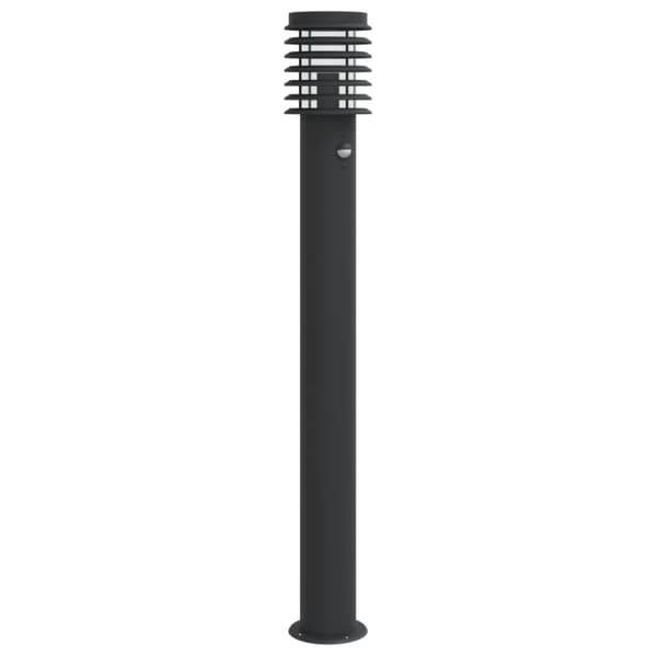 Utomhusgolvlampa med sensor svart 110 cm rostfritt stål