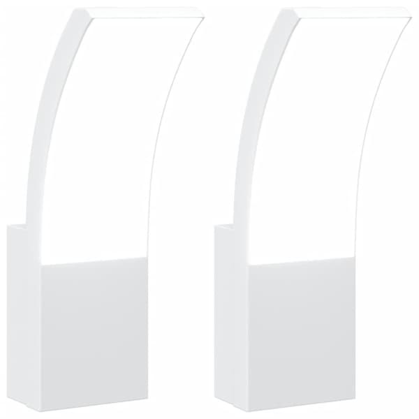 Utomhusvägglampor LED 2 st vit gjuten aluminium