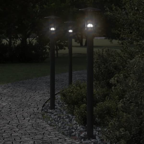 Utomhusgolvlampa svart 100 cm rostfritt stål