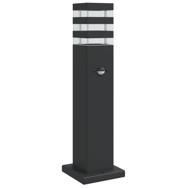 Utomhusgolvlampa med sensor svart 50 cm aluminium