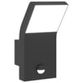 Miniatyrbild 2 av 2: Utomhusvägglampa LED med sensor svart gjuten aluminium