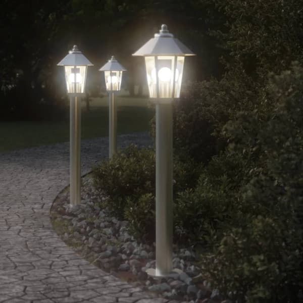 Utomhusgolvlampa silver 80 cm rostfritt stål
