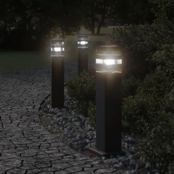Utomhusgolvlampa svart 50 cm aluminium