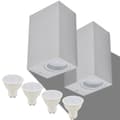 Miniatyrbild 2 av 2: Utomhusvägglampa LED 2 st fyrkantiga uppåt/nedåt