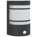 Miniatyrbild 2 av 2: Utomhusvägglampa med sensor svart rostfritt stål
