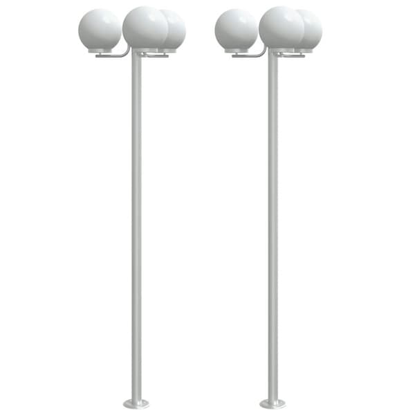 Utomhusgolvlampor 3 st silver 215 cm rostfritt stål