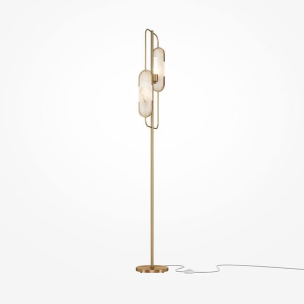 Maytoni Marmo Modern Golvlampa 2 Lampor Guld G9