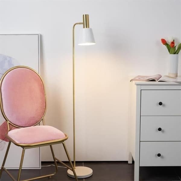 GRAND ELEGANCE-Golvlampa Metall H140cm guld och vit Pauleen H135cm / L22cm / Kabel 210cm Guld
