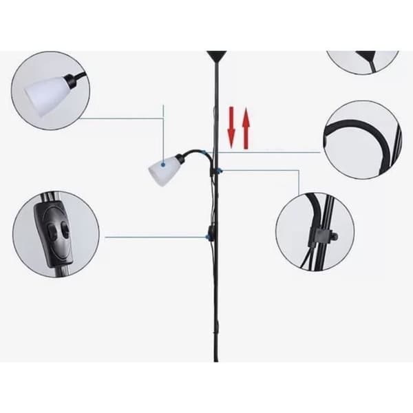 BEL AIR HEM - Lampadaire Varese 1xE27 1xE14 178cm