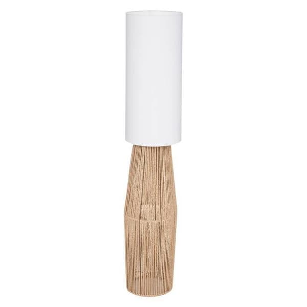 Benvägg i beige rep och vit lampskärm - ATMOSPHERA - H 130 cm - E27-sockel Vit