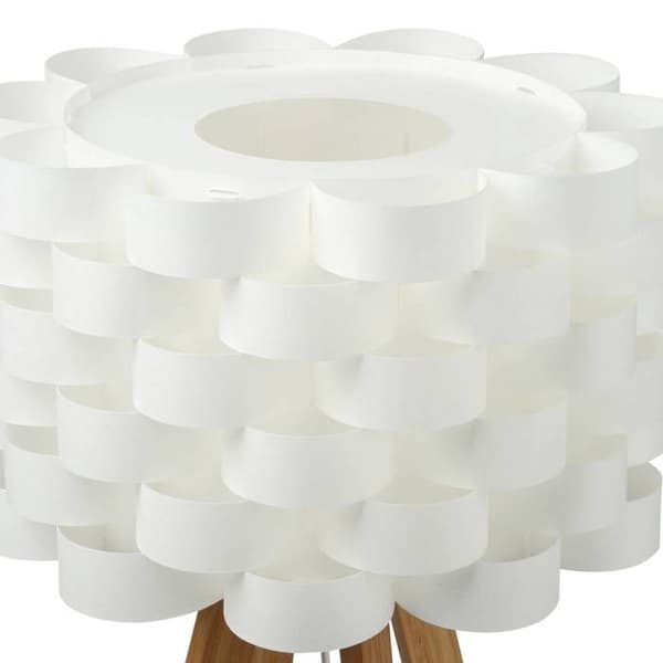 Bambu golvlampa - E27 - 60 W - H. 150 cm - Vit