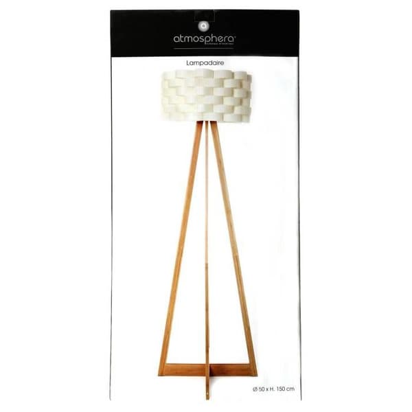 Bambu golvlampa - E27 - 60 W - H. 150 cm - Vit