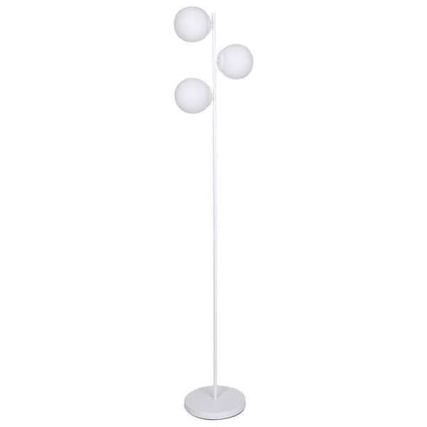 golvlampa 35 x 25 x 167 cm vit metallglas 220 v 50 w Vit