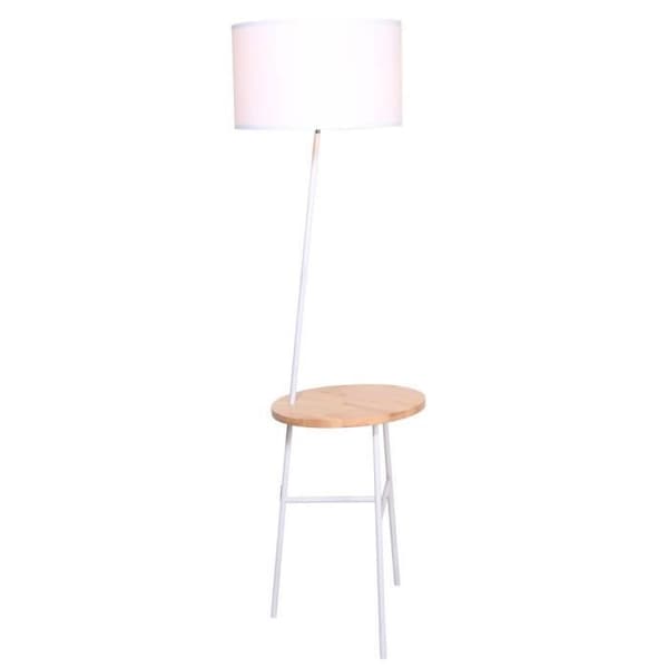Golvlampa - DKD Home Decor - Vit Brun - Metall - E27 - 40 x 65 x 152 cm