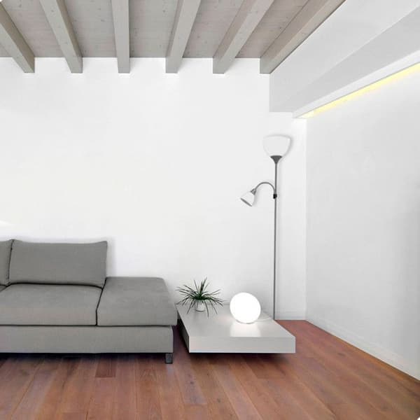 Golvlampa - EDM - Boston - Silver - E27 60W - E14 40W - 176 cm