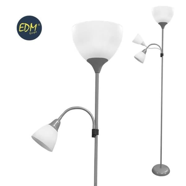 Golvlampa - EDM - Boston - Silver - E27 60W - E14 40W - 176 cm