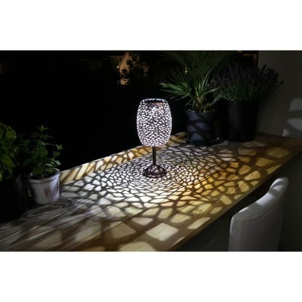 Solcellslykta - GALIX - G2003 - Kopparmetall - Vit LED 10 lumen - H35 cm