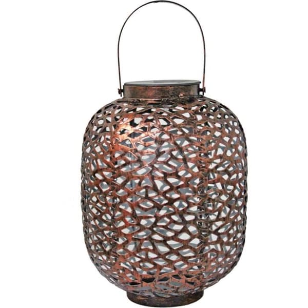 Solcellslykta - GALIX - G2002 - Kopparmetall - Vit LED 10 Lumen - H35 cm
