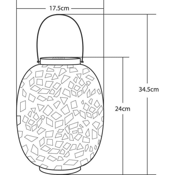 Solcellslykta - GALIX - G2002 - Kopparmetall - Vit LED 10 Lumen - H35 cm