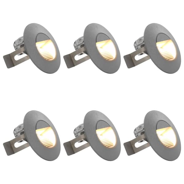Utomhusvägglampa LED 6 st 5 W silver rund