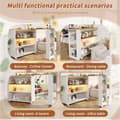 Miniatyrbild 4 av 6: Utfällbar bar med förvaring, modern mobil bar, utfällbar bar med LED, vit (138-204 x 39 x 105 cm)