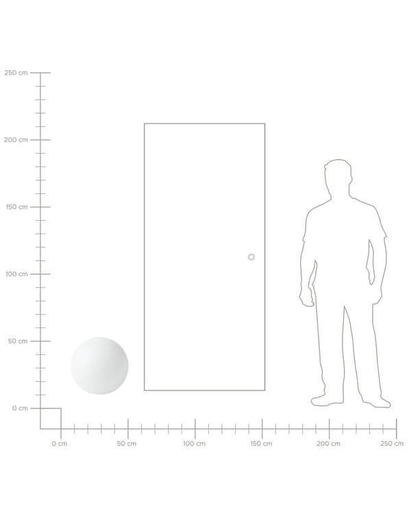 Kuglelampe Hvid Plast Ø 50 cm Rund Udendørs Belysning LED Kuglelys Lampe med Fjernbetjening Havelys Gulvlampe RGB Udelys med Batteri
