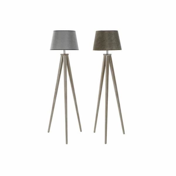 lampstativ 40 x 40 x 154 cm naturlig grå brun 250 v 60 w furu (2 enheter)