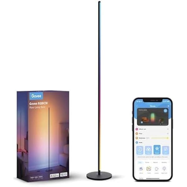 LED-golvlampa - GOVEE - Smart belysning - Wi-Fi/Bluetooth - Flerfärgad - Samtida design