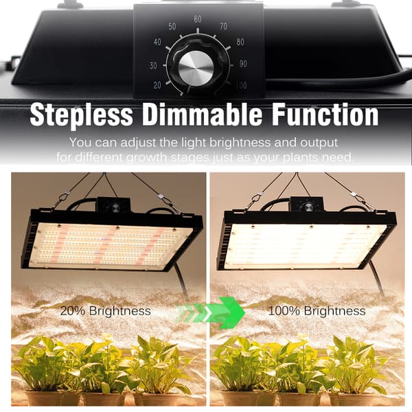 Fullspektrum LED-växtlampa, 150W effekt, dimbar funktion, lämplig för inomhusodling