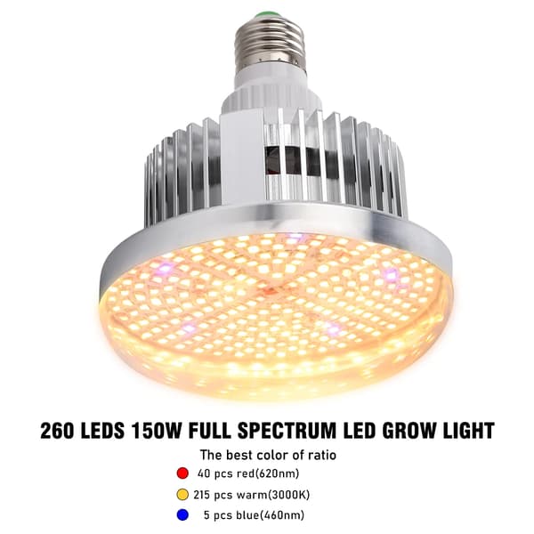 LED Vækstlys, 150W Effekt, 260 LED'er, Stort Dækningsområde,150W fuld spektrum B