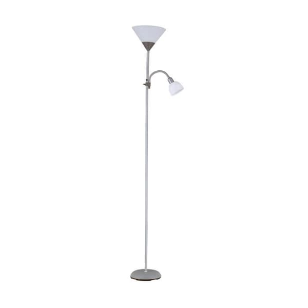 Gatulampa - Grå - 2 i 1 - Metall - Läsningslampa - Modern Design