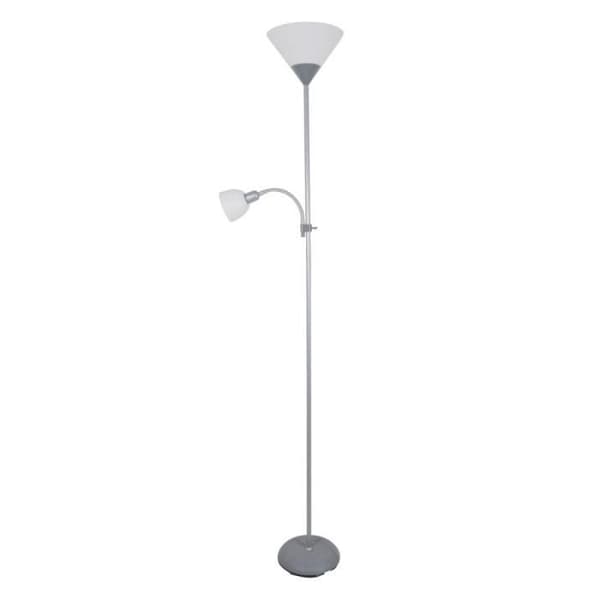 Gatulampa - Grå - 2 i 1 - Metall - Läsningslampa - Modern Design
