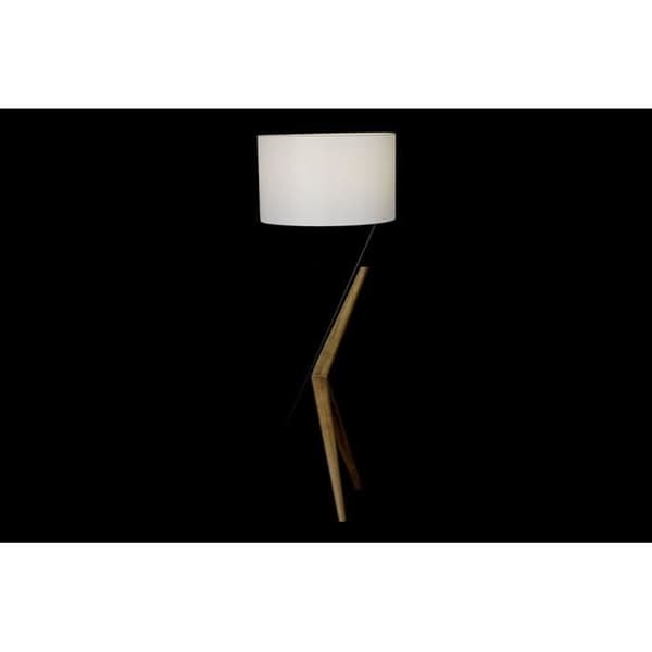 Golvlampa DKD Heminredning Vit Brun Metall Ek (54 x 52 x 145 cm)