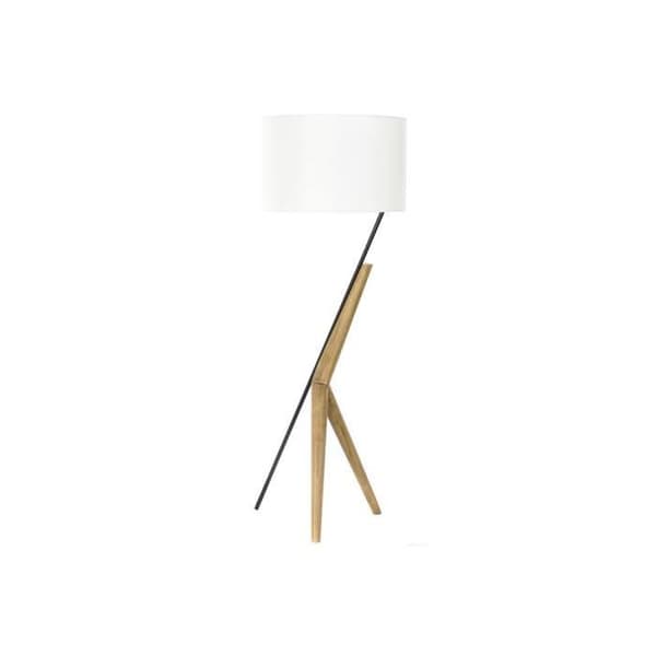 Golvlampa DKD Heminredning Vit Brun Metall Ek (54 x 52 x 145 cm)