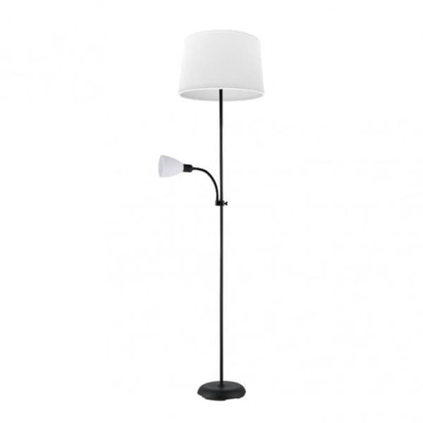 Golvlampa - FABRILAMP - RILON - Svart - Metall - Textil