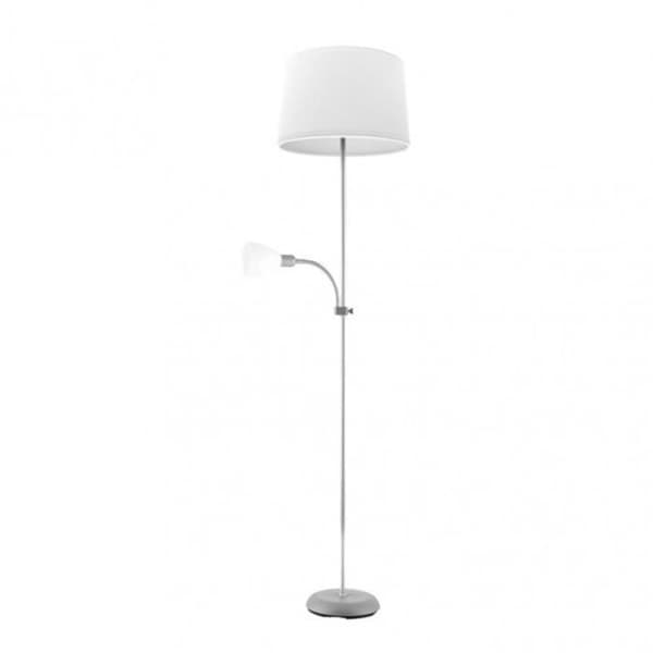 RILON-serien golvlampa - FABRILAMP - SILVER - VIT - Metall - Polykarbonat - Textil