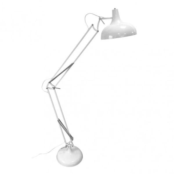 Golvlampa - FABRILAMP - MALIK - Vit - Metall - Ledad