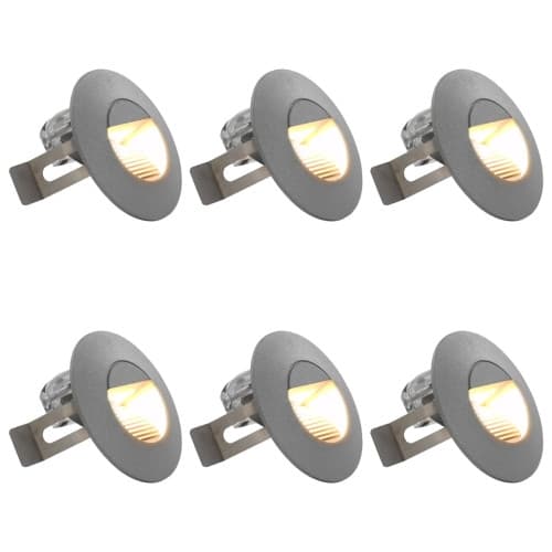 Utomhusvägglampa LED 6 st 5 W silver rund