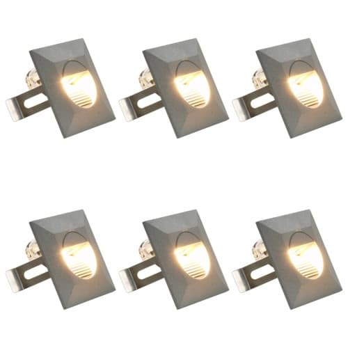 Utomhusvägglampa LED 6 st 5 W silver fyrkantig