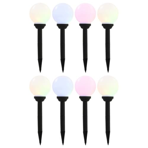 Solcellslampor med LED 8 st sfäriska 15 cm RGB