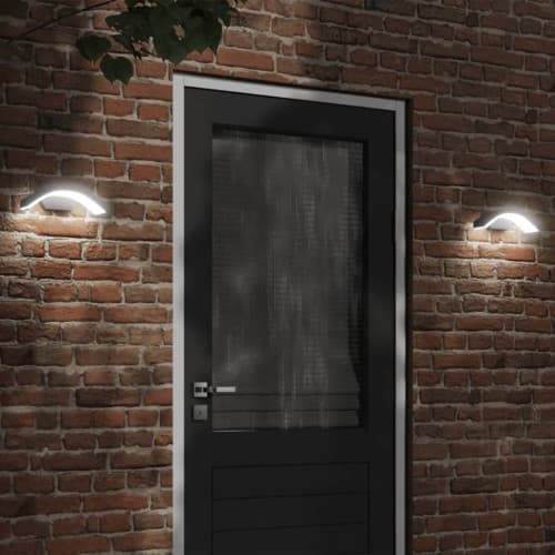 Utomhusvägglampor med sensorer 2 st svart gjuten aluminium