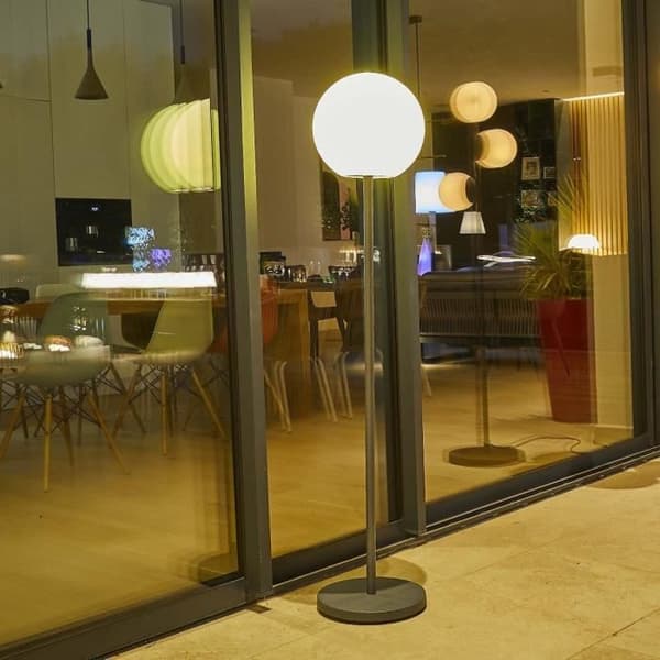 Lysande golvlampa - LUMISKY - LUNY TALL - H150 cm - Skandinavisk design metallfot - Varmvit och dimbar vit LED