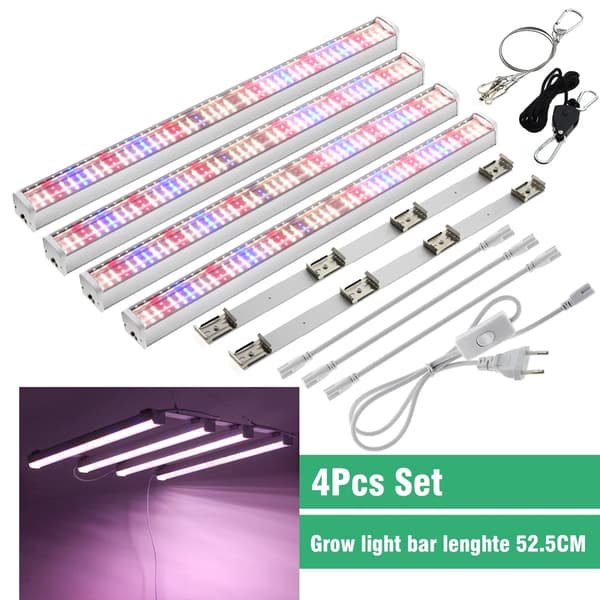 LED Växtbelysning, Full Spektrum, Hållbar Aluminiumkonstruktion,4Pcs Set 52.5cm