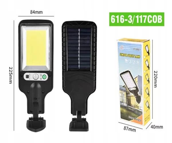 AURINKOKATUVALAISIN Plot HOUSE 117 LED COB 6 tuntia TEHOKAS Lyhty