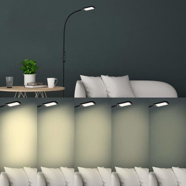 Briloner Golvlampa - 1296-015 - Leuchten LED Golvlampa med Dimmer och Fjärrkontroll 700 LM Svart 8 W