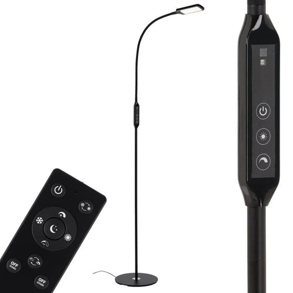 Briloner Golvlampa - 1296-015 - Leuchten LED Golvlampa med Dimmer och Fjärrkontroll 700 LM Svart 8 W