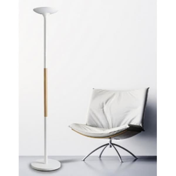 LED golvlampa - UNILUX - PRYSKA - Dimmer - Bok/Vit - Modern design