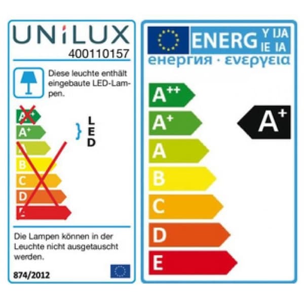 LED golvlampa - UNILUX - PRYSKA - Dimmer - Bok/Vit - Modern design